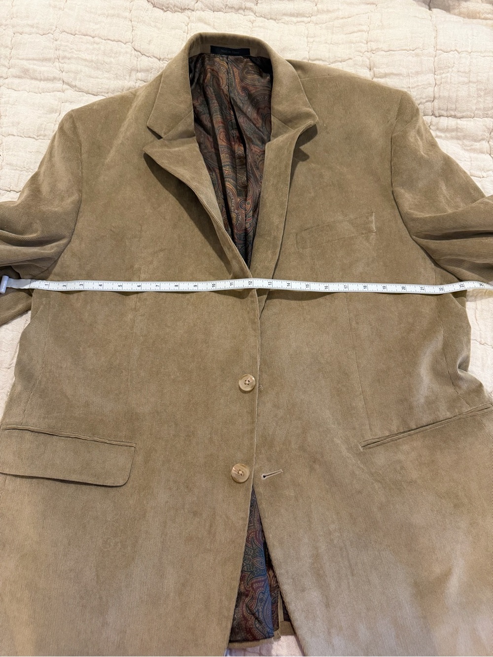Vintage Ralph Lauren Men’s Tan Corduroy Blazer Suit Jacket Sports Coat, Size 48R - Picture 8 of 11